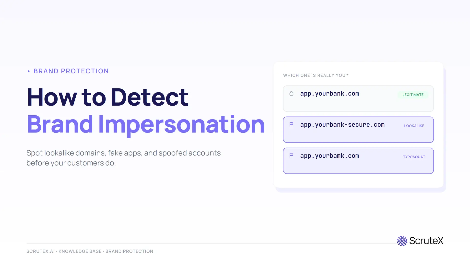 How to detect brand impersonation: real domain versus lookalike and typosquat examples